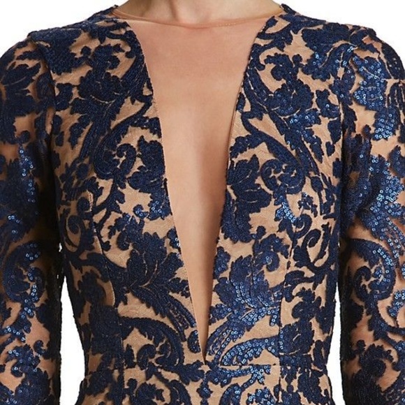 Dress The Population Plunging Dress XS R-61 - Picture 3 of 8